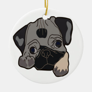 ADORNO DE CERÁMICA PUG PUPPY DOG