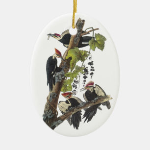 Adorno De Cerámica Pulsación de corriente de Pileated, Juan Audubon