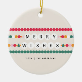 Adorno De Cerámica Pulsera de amistad colorida Deseos de merry Alegre