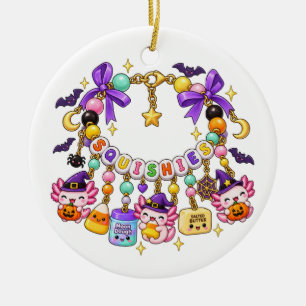 Adorno De Cerámica Pulsera de cuentas aplastables Halloween Luna Masa
