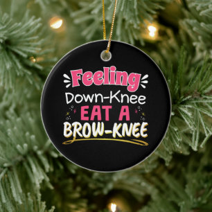 Adorno De Cerámica Pun de Positividad de Cirugía de Knee - Cute Brown