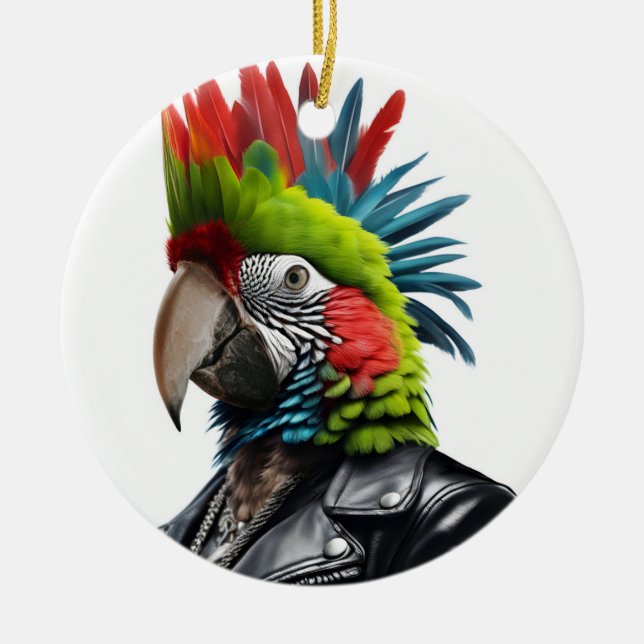 Adorno De Cerámica Punk Parrot (Frente)