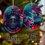 Adorno De Cerámica Punta Cana Beach fiesta Palm tree hoja al atardece<br><div class="desc">Punta Cana Beach fiesta Palm Tree hojas atardecer. Perfecto para turistas,  bañistas y amantes de la plantilla Punta Cana con un diseño de palmeras tropicales,  son perfectos para cualquier fiesta de cumpleaños temática a la playa. Personalizar de todo,  desde palabras / dichos y colores.</div>
