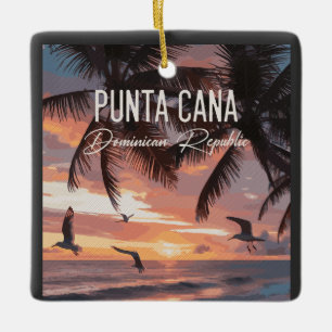 Adorno De Cerámica Punta Cana DR Gaviota Retro Souvenir tropical