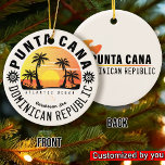 Adorno De Cerámica Punta Cana República Dominicana - Retro Souvenir 6<br><div class="desc">Este retro Punta Cana de la República Dominicana Vintage design hace un gran Navidad o regalo de cumpleaños para los aficionados a la playa de Punta Cana. El diseño retro de las vibraciones de verano es un regalo perfecto para los amantes de los viajes y de los destinos tropicales.</div>