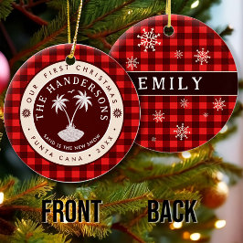 Adorno De Cerámica Punta Cana Souvenir de Palm Tree República Dominic