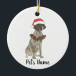 Adorno De Cerámica Puntero alemán personalizado de corto alcance (híg<br><div class="desc">Haz la lista de este año con un adorno personalizado de tu elfo de puntero dulce!</div>