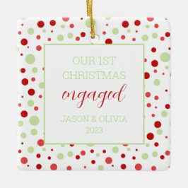 Adorno De Cerámica Punto mínimo de Polka 1 Foto Primera Navidad Compr