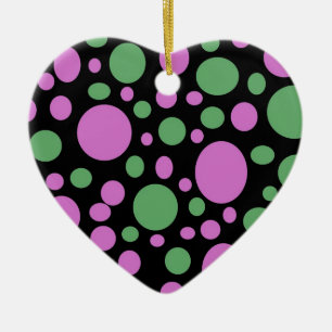 Adorno De Cerámica puntos verdes rosados del pokka