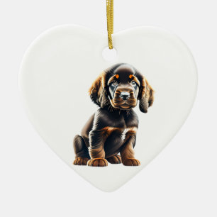 Adorno De Cerámica Puppy de España de campo personalizado