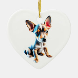 Adorno De Cerámica Puppy Personalizado De Juguete Fox Terrier