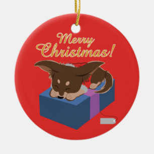 Adorno De Cerámica Puppy Present