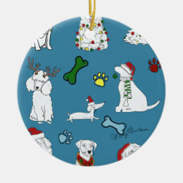 ADORNO DE CERÁMICA PUPPY XMAS ORNAMENT