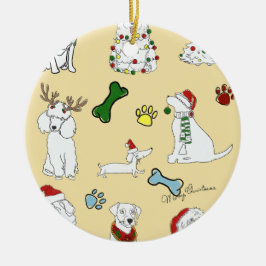ADORNO DE CERÁMICA PUPPY XMAS ORNAMNET