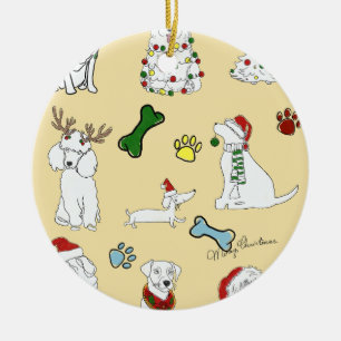ADORNO DE CERÁMICA PUPPY XMAS ORNAMNET