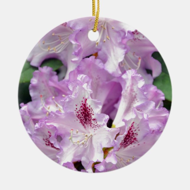 Adorno De Cerámica Purple and white rhododendron flowers (Frente)