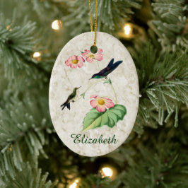 Adorno De Cerámica Purple Backed Thornbill Hummingbird Ornament