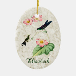 Adorno De Cerámica Purple Backed Thornbill Hummingbird Ornament