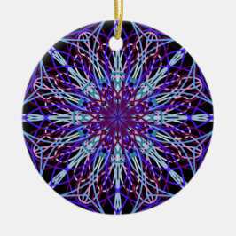 Adorno De Cerámica Purple Black Kaleidoscope Mandala Art