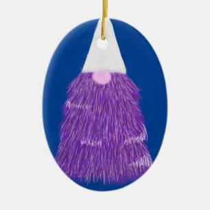 Adorno De Cerámica Purple Gnome divertido