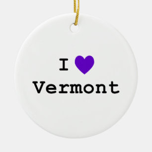 Adorno De Cerámica Purple I Love Vermont