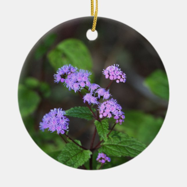 Adorno De Cerámica Purple Wildflowers Ornament  (Frente)