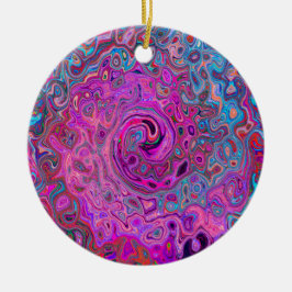 Adorno De Cerámica Púrpura, azul y rojo Resumen Swirte retro