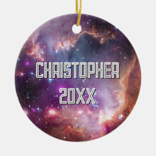 Adorno De Cerámica Púrpura del espacio ultraterrestre galáctico