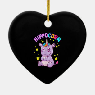 Adorno De Cerámica Púrpura HippoCorn Hippo Corn Hippopótamo Amor
