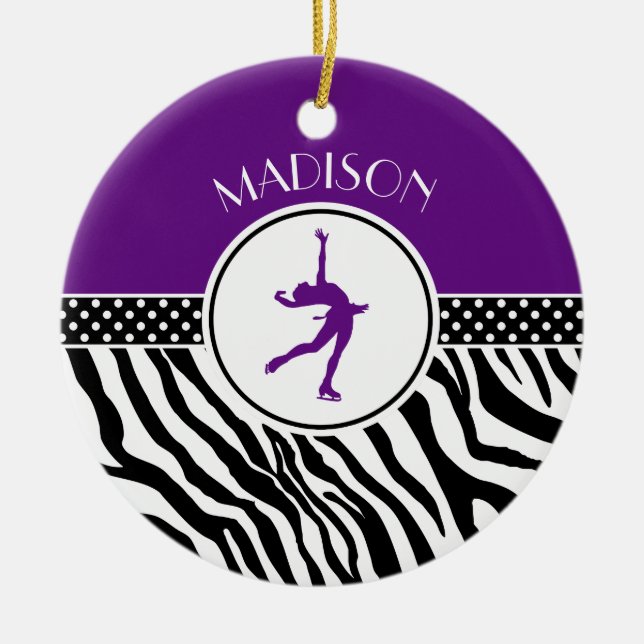 Adorno De Cerámica Púrpura su conocido patinaje artístico el (Frente)