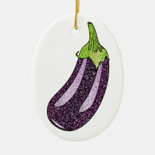 Adorno De Cerámica Purpurina Eggplant