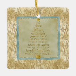 Adorno De Cerámica Purpurina Glam Gold Árbol de Navidad Zebra