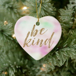 Adorno De Cerámica Purpurina Glam Gold Be Kind Mint Pink Tye