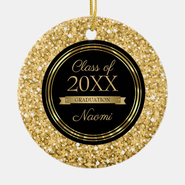 Adorno De Cerámica Purpurina Golden Sparkling (Frente)