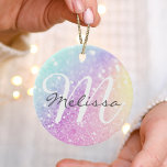 Adorno De Cerámica Purpurina irlandés Glam Colorful personalizado<br><div class="desc">Personalice fácilmente este elegante y colorido patrón de purpurina bokeh con su nombre personalizado y/o monograma.</div>