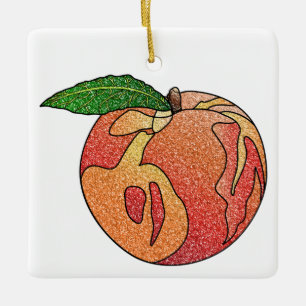 Adorno De Cerámica Purpurina Peach