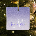 Adorno De Cerámica Purpurina púrpura moderno marca nombre personaliza<br><div class="desc">Presentamos nuestra colección de productos modernos y glamorosos: "Modern Purple Purpurina Sparkles Personalized Name". Estos elementos llamativos están diseñados para añadir un toque de elegancia y personalización a su vida. Con un fascinante purpurina morado y un motivo brillante, nuestros productos son perfectos para los que aman un poco de brillo...</div>