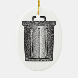 Adorno De Cerámica Purpurina Trash Can