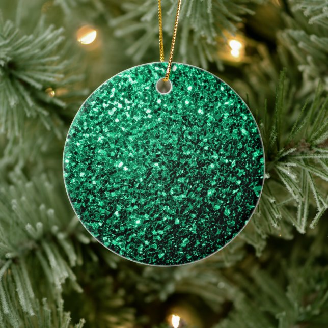 Adorno De Cerámica Purpurinas de imitación de Emerald Green brillan (Árbol)