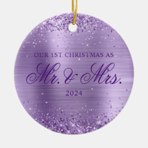 Adorno De Cerámica Purpurinoso Relieve metalizado morado claro Nuestr