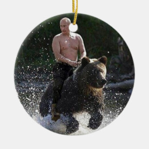 Adorno De Cerámica ¡Putin monta un oso!