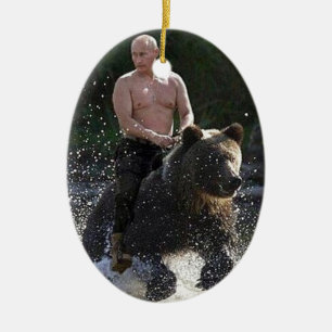 Adorno De Cerámica ¡Putin monta un oso!