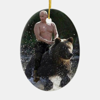 Adorno De Cerámica ¡Putin monta un oso!