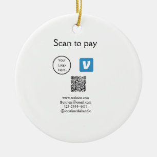 Adorno De Cerámica Q R código venmo scan para pagar añadir logotipo m
