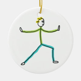 Adorno De Cerámica Qigong Stickman