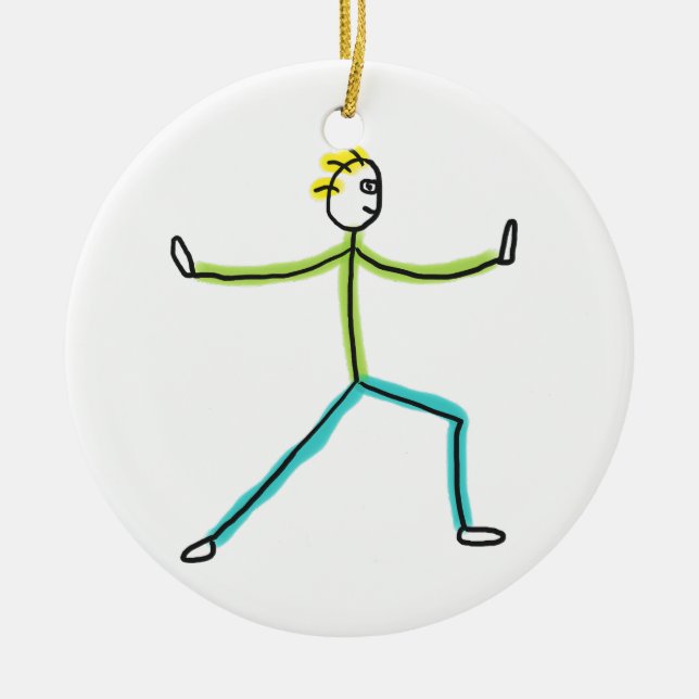 Adorno De Cerámica Qigong Stickman (Frente)
