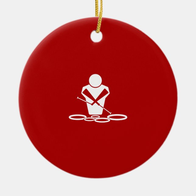 Adorno De Cerámica Quads - Blanco - Fondo rojo - Tenor bebé! (Frente)