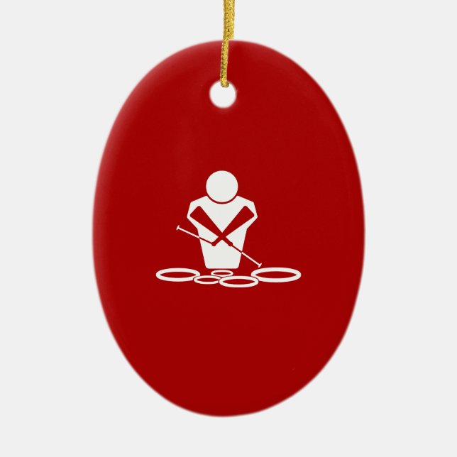 Adorno De Cerámica Quads - Blanco - Fondo rojo - Tenor bebé! (Frente)