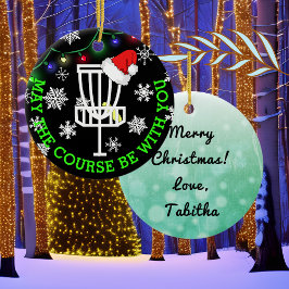 Adorno De Cerámica Que el campo esté contigo, Navidades de Disk Golf