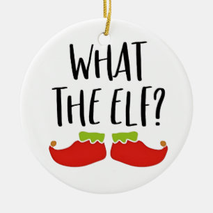 Adorno De Cerámica Qué graciosos Navidades Elf Santa Claus